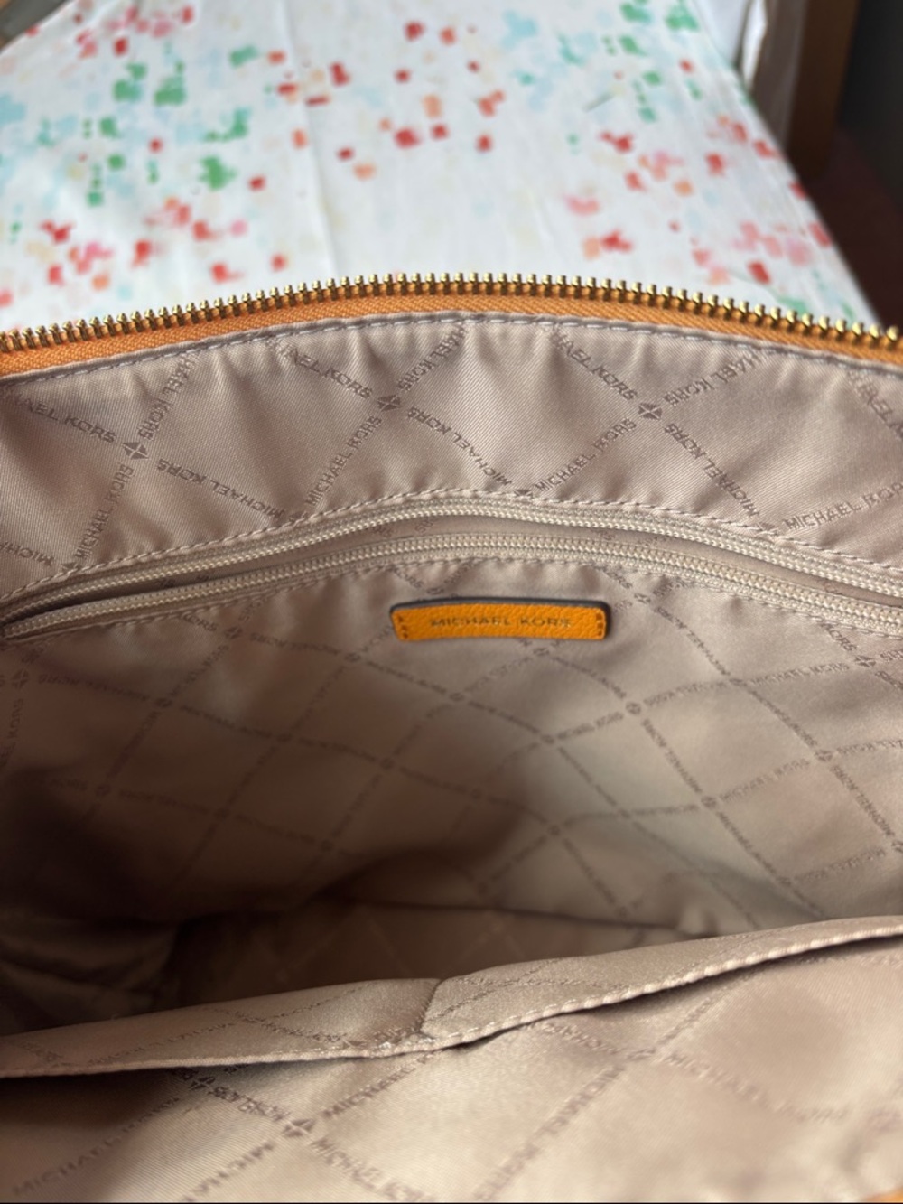 Michael Kors Mustard Yellow Signature Tote - Picture 12 of 13